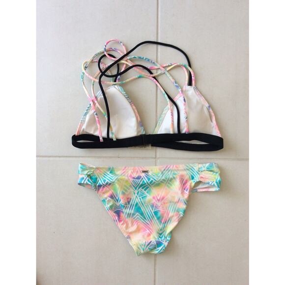 Victoria's Secret Pink Swim Bikini Swimwear Triangle Top Print Swimsuit - Picture 7 of 13